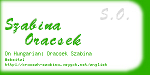 szabina oracsek business card